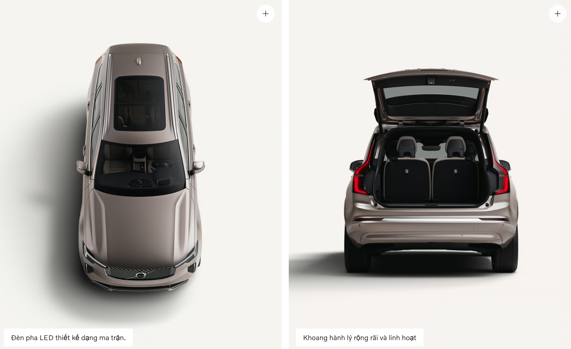 Khoang hành lý rộng rãi và linh hoạt trên Volvo XC90